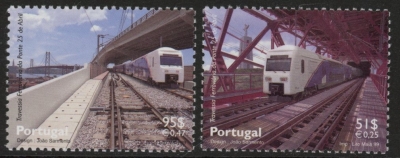 1999 Portugal SG.2732-3 Railway Set of 2 values U/M (MNH) 1999 Portugal SG.2732-3 Railway Set of 2 values U/M (MNH)