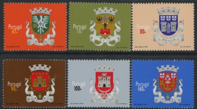 1996 Portugal SG.2517-22 District Arms Set of 6 values U/M (MNH) 1996 Portugal SG.2517-22 District Arms Set of 6 values U/M (MNH)