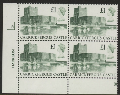 UK1 (SG.1410) £1 cylinder Block of 4 cylinder 1B Harrison U/M (MNH) UK1 (SG.1410) £1 cylinder Block of 4 cylinder 1B Harrison U/M (MNH)