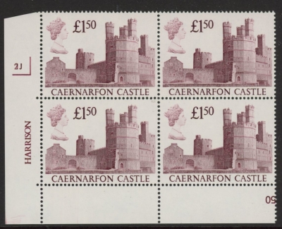 UK2 (SG.1411) £1.50  cylinder Block of 4 cylinder 2J Harrison U/M (MNH) UK2 (SG.1411) £1.50  cylinder Block of 4 cylinder 2J Harrison U/M (MNH)
