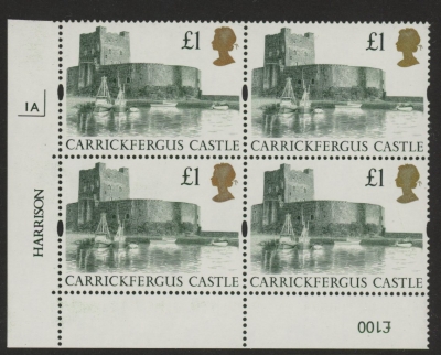 UK5 (SG.1611) £1  cylinder Block of 4 cylinder 1A Harrison  U/M (MNH) UK5 (SG.1611) £1  cylinder Block of 4 cylinder 1A Harrison  U/M (MNH)
