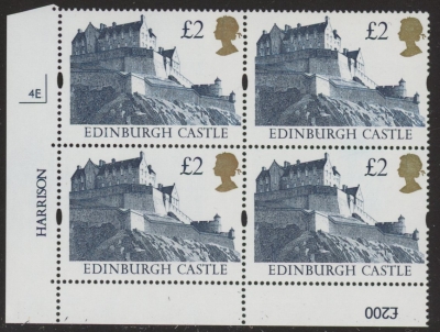UK11 (SG.1613r) Re-Engraved £2  cylinder Block of 4 cylinder 4E Harrison  U/M (MNH) UK11 (SG.1613r) Re-Engraved £2  cylinder Block of 4 cylinder 4E Harrison  U/M (MNH)