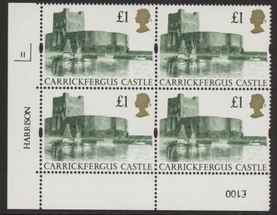 UK5 (SG.1611) £1  cylinder Block of 4 cylinder 1I Harrison  U/M (MNH) UK5 (SG.1611) £1  cylinder Block of 4 cylinder 1I Harrison  U/M (MNH)
