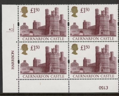 UK9 (SG.1612) £1.50  cylinder Block of 4 cylinder 4O Harrison PVA U/M (MNH) UK9 (SG.1612) £1.50  cylinder Block of 4 cylinder 4O Harrison PVA U/M (MNH)