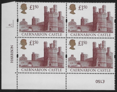 UK8 (SG.1612) £1.50  cylinder Block of 4 cylinder 4C  Harrison U/M (MNH) UK8 (SG.1612) £1.50  cylinder Block of 4 cylinder 4C  Harrison U/M (MNH)
