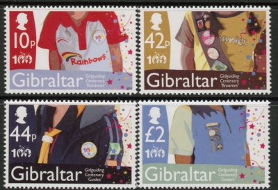 2010 Gibraltar SG.1370-3 Cent of Girlguiding set of 4 values U/M (MNH) 2010 Gibraltar SG.1370-3 Cent of Girlguiding set of 4 values U/M (MNH)
