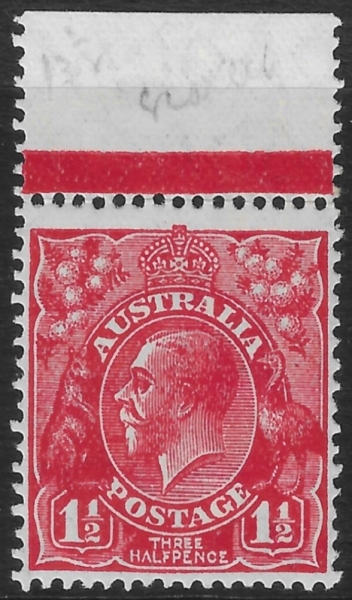 1924 Australia SG.96 (ASC92E) 1½d. deep red. U/M (MNH) 1924 Australia SG.96 (ASC92E) 1½d. deep red. U/M (MNH)