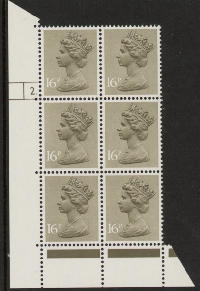 U240 (x949) Harrison 16p olive drab phos.(ACP) perf RE Cyld. 2 dot U/M (MNH) U240 (x949) Harrison 16p olive drab phos.(ACP) perf RE Cyld. 2 dot U/M (MNH)