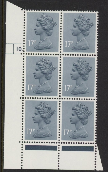 U247 (x952) Harrison 17p grey-blue phos.(ACP) perf RE Cyld. 10 dot U/M (MNH) U247 (x952) Harrison 17p grey-blue phos.(ACP) perf RE Cyld. 10 dot U/M (MNH)