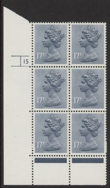 U247 (x952) Harrison 17p grey-blue phos.(ACP) perf RE Cyld. 15 no dot U/M (MNH) U247 (x952) Harrison 17p grey-blue phos.(ACP) perf RE Cyld. 15 no dot U/M (MNH)