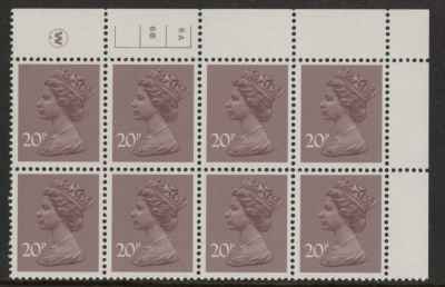 X999 (UG49) Waddington 20p dull purple. Cyld. 6A 6B no dot U/M (MNH) X999 (UG49) Waddington 20p dull purple. Cyld. 6A 6B no dot U/M (MNH)