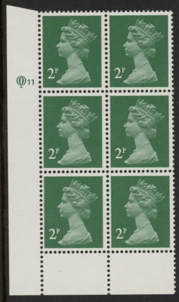 X1000a (UG5) Questa 2p TI Perf 15x14 emerald green. Cyld. Q11 (I) U/M (MNH) X1000a (UG5) Questa 2p TI Perf 15x14 emerald green. Cyld. Q11 (I) U/M (MNH)