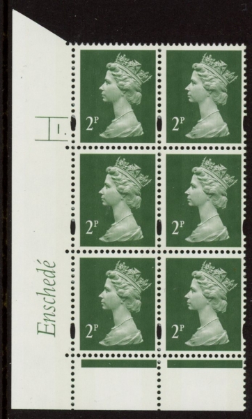 Y1668 (U85c) 2p TIII deep green. 2B Enschedé. PVA (white back) Cyld.1 dot blue fluor U/M (MNH) Y1668 (U85c) 2p TIII deep green. 2B Enschedé. PVA (white back) Cyld.1 dot blue fluor U/M (MNH)