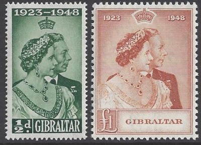1948 Gibraltar - Royal Silver Wedding SG.134-5 U/M (MNH) 1948 Gibraltar - Royal Silver Wedding SG.134-5 U/M (MNH)