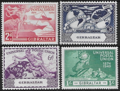 1949  Gibraltar.  SG.136-9  Universal Postal Union. U/M (MNH) 1949  Gibraltar.  SG.136-9  Universal Postal Union. U/M (MNH)