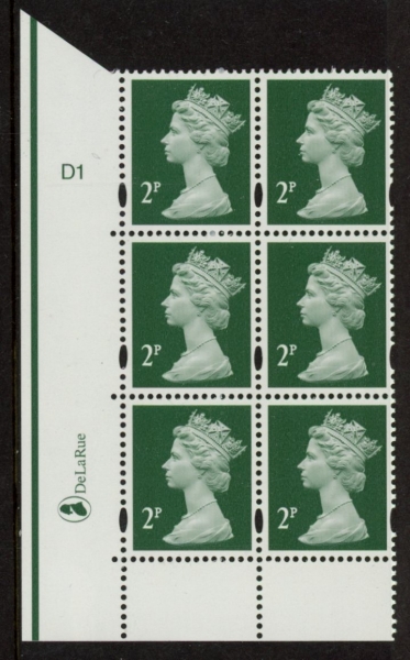 Y1668 (U85G) 2p TIII deep green. 2B DLR PVA cream Cyld. D2 phos D1 dot blue fluor U/M (MNH) Y1668 (U85G) 2p TIII deep green. 2B DLR PVA cream Cyld. D2 phos D1 dot blue fluor U/M (MNH)