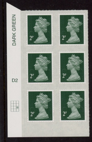 U2921 2p 2B deep green M16L cyld. D2 grid position R3 C3 DLR U/M (MNH) U2921 2p 2B deep green M16L cyld. D2 grid position R3 C3 DLR U/M (MNH)