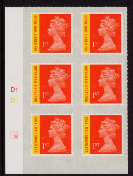 U3049 1st orange & yellow RM signed for. M16L Cylinder D1D1 grid R2 C2 DLR U/M (MNH) U3049 1st orange & yellow RM signed for. M16L Cylinder D1D1 grid R2 C2 DLR U/M (MNH)