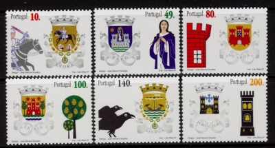 1997 Portugal SG.2579-84 District Arms Set of 6 values U/M (MNH) 1997 Portugal SG.2579-84 District Arms Set of 6 values U/M (MNH)