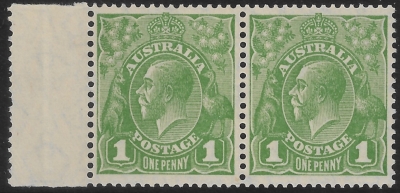 1926  Australia  SG.95 & 95b  ASC8(1)ia 1d sage green. Die 1 & Die 2 joined pair'.U/M (MNH) 1926  Australia  SG.95 & 95b  ASC8(1)ia 1d sage green. Die 1 & Die 2 joined pair'.U/M (MNH)