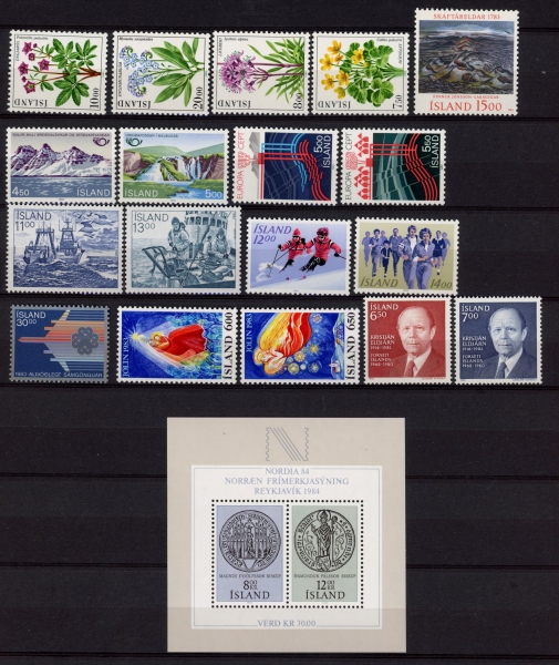 1983 Iceland 1983 Complete Sets & Mini Sheet U/M (MNH) 1983 Iceland 1983 Complete Sets & Mini Sheet U/M (MNH)