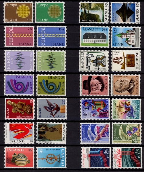 1970-83 Iceland - 14 Europa Sets Total Cat. £200.00 U/M (MNH) 1970-83 Iceland - 14 Europa Sets Total Cat. £200.00 U/M (MNH)
