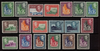 1949-52 St. Vincent SG164-77 Definitives Set of 19 values U/M (MNH) 1949-52 St. Vincent SG164-77 Definitives Set of 19 values U/M (MNH)