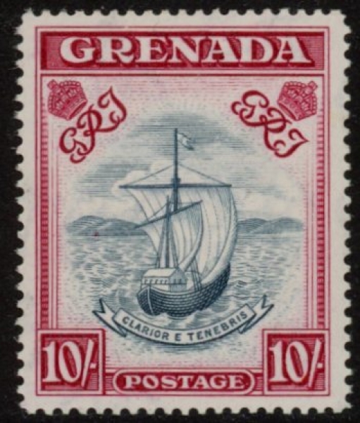 1938 Grenada SG.163 10s steel blue & carmine U/M (MNH) 1938 Grenada SG.163 10s steel blue & carmine U/M (MNH)