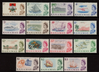 1967 Bahamas SG.295-309 definitive set of 15 values U/M(MNH) 1967 Bahamas SG.295-309 definitive set of 15 values U/M(MNH)