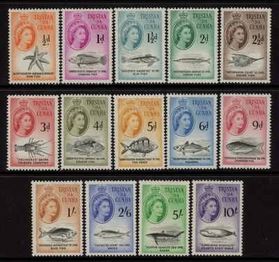 1960 Tristan Da Cunha SG28-41 Marine Life Set of 14 Values Mounted Mint 1960 Tristan Da Cunha SG28-41 Marine Life Set of 14 Values Mounted Mint