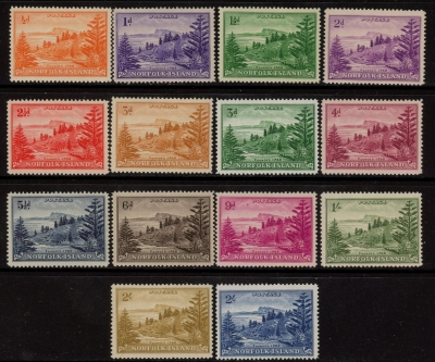 1947-58 Norfolk Islands SG.1-12a Set of 14 values U/M (MNH) 1947-58 Norfolk Islands SG.1-12a Set of 14 values U/M (MNH)