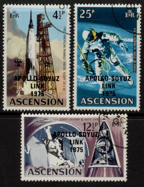 1975 Ascension SG192-4 Apollo-Soyuz Space Link Set of 3 Values VFU 1975 Ascension SG192-4 Apollo-Soyuz Space Link Set of 3 Values VFU