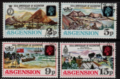 1975 Ascension. SG.195-8 160th Anniversary of Occupation set 4 values Vfu. 1975 Ascension. SG.195-8 160th Anniversary of Occupation set 4 values Vfu.