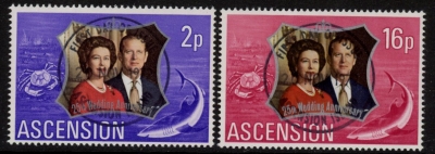 1972 Ascension SG164-5 Royal Silver Wedding Set of 2 Values VFU 1972 Ascension SG164-5 Royal Silver Wedding Set of 2 Values VFU