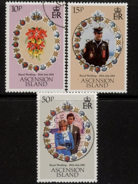 1981 Ascension SG302-4 Royal Wedding Set of 3 Values VFU 1981 Ascension SG302-4 Royal Wedding Set of 3 Values VFU