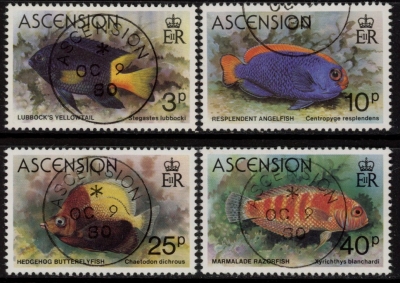 1980 Ascension SG270-3 Fish Set of 4 Values VFU 1980 Ascension SG270-3 Fish Set of 4 Values VFU