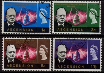 1966 Ascension SG91-4 Churchill Commemoration Set of 4 Values VFU 1966 Ascension SG91-4 Churchill Commemoration Set of 4 Values VFU