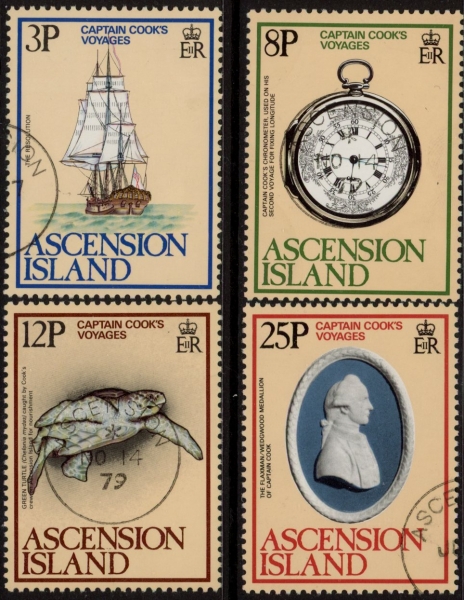 1979 Ascension SG242-5 Bicentenary of Captain Cook's Voyages Set of 4 values VFU 1979 Ascension SG242-5 Bicentenary of Captain Cook's Voyages Set of 4 values VFU