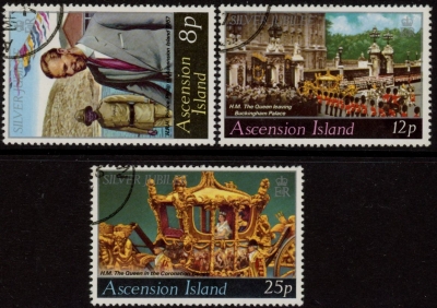 1977 Ascension SG222-4 Silver Jubilee Set of 3 Values VFU 1977 Ascension SG222-4 Silver Jubilee Set of 3 Values VFU