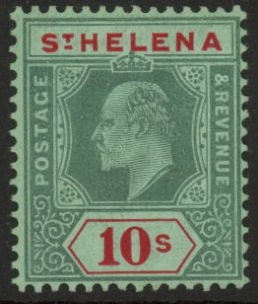 1908 St Helena SG.70 10s green & red/green M/M 1908 St Helena SG.70 10s green & red/green M/M