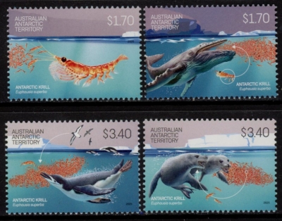 2025 AAT SG.353-56 Antarctic Krill Set of 4 values U/M (MNH) 2025 AAT SG.353-56 Antarctic Krill Set of 4 values U/M (MNH)