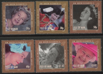 2012 Isle of Man SG.1723-8 Diamond Jubilee (1st issue) Set of 6 values U/M (MNH) 2012 Isle of Man SG.1723-8 Diamond Jubilee (1st issue) Set of 6 values U/M (MNH)