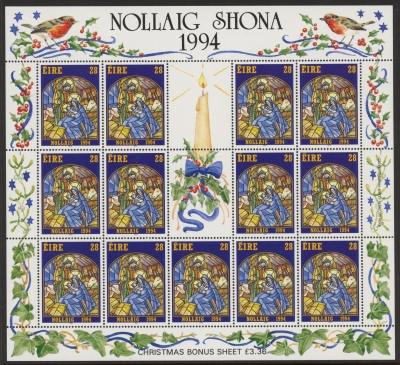 1994 Ireland SG.932a  Christmas sheetlet of 13 U/M (MNH) 1994 Ireland SG.932a  Christmas sheetlet of 13 U/M (MNH)