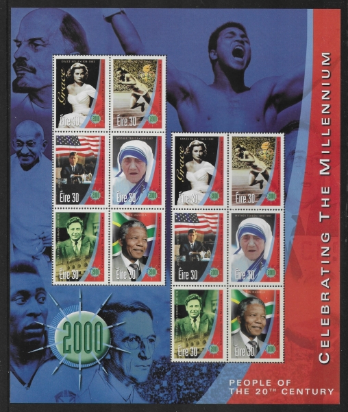 1999 Ireland SG.1283a  New Millennium. Famouse People. sheetlet U/M (MNH) 1999 Ireland SG.1283a  New Millennium. Famouse People. sheetlet U/M (MNH)