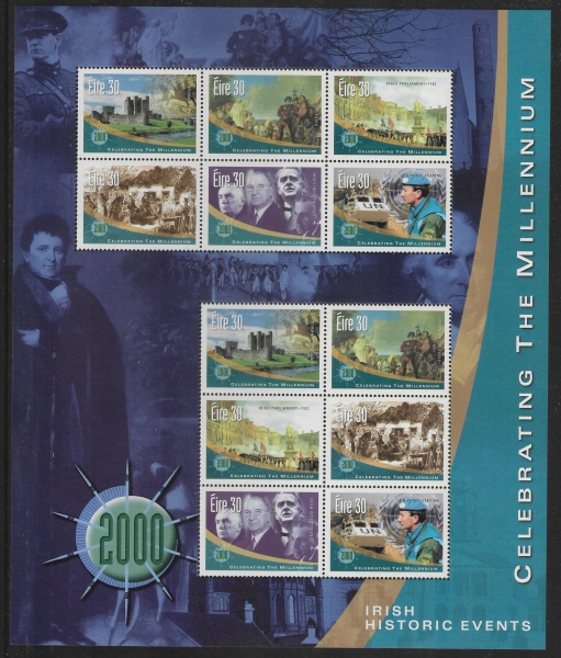 2000 Ireland SG.1329a  New Millennium. Famouse People. sheetlet U/M (MNH) 2000 Ireland SG.1329a  New Millennium. Famouse People. sheetlet U/M (MNH)