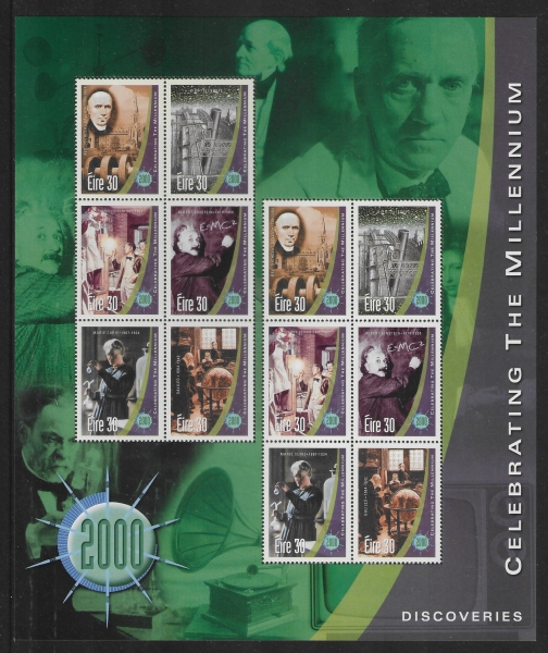 2000 Ireland SG.1300a  New Millennium 'Discoveries'. sheetlet U/M (MNH) 2000 Ireland SG.1300a  New Millennium 'Discoveries'. sheetlet U/M (MNH)