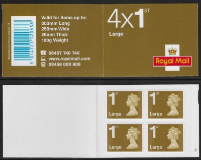 RB2 4 x 1st Large Issued 2009 containing U2990 code Foyal. (no date code) Walsall. RB2 4 x 1st Large Issued 2009 containing U2990 code Foyal. (no date code) Walsall.