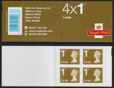 RB2a 4 x 1st Large Issued 2010 containing U3035 code MFIL . MA10 Walsall. RB2a 4 x 1st Large Issued 2010 containing U3035 code MFIL . MA10 Walsall.