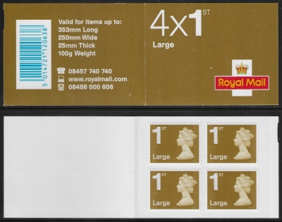 RB2b 4 x 1st Large Issued 2011 containing U3035 code MFIL . MA11 (no Logo) Walsall. RB2b 4 x 1st Large Issued 2011 containing U3035 code MFIL . MA11 (no Logo) Walsall.