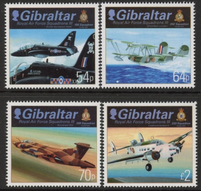 2014 Gibraltar RAF Squadrons III  set 4 values  U/M (MNH) 2014 Gibraltar RAF Squadrons III  set 4 values  U/M (MNH)